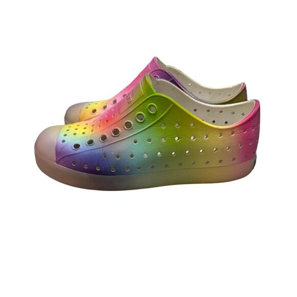 Native Kids Jefferson Sugarlite Shoes Translucent/Rainbow Blur Toddler Size 12 - Picture 4 of 6